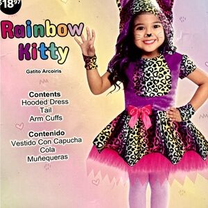Rainbow Kitty Leopard Print Costume Dress - Size 2T - NWT
